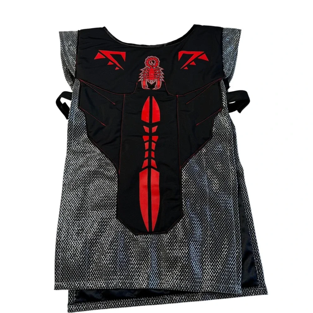 LEGO Knights Kingdom Costume Tunic Black Silver Scorpion Chainmail Kids